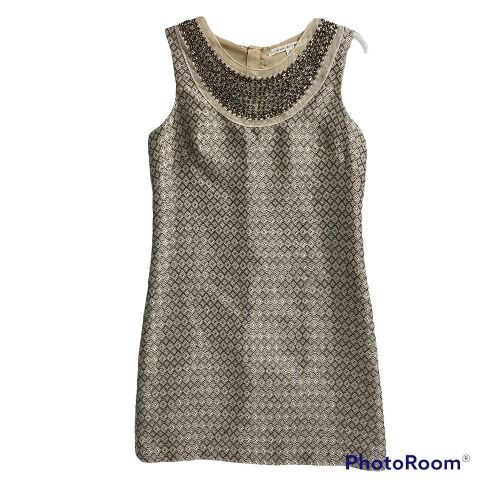 Max Studio Beige and Black Patterned Midi Dress - Picture 2 of 15
